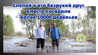 Слепой и его безрукий друг вместе посадили более 10000 деревьев