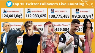 Top 11 Twitter Followers **Live Count 2020- Barack Obama Vs Justin Bieber Vs Youtube