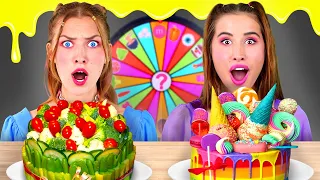 CAKE DECORATION MUKBANG! Spin The Mystery Wheel FOOD CHALLENGE With Real Sound by BRAVO! 먹방