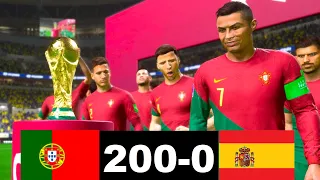 FIFA 23 - PORTUGAL 200-0 SPAIN  ! FIFA  WORLD CUP FINAL 2022  QATAR  ! RONALDO VS MESSI !