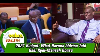 2021 Budget: What Haruna Iddrisu Told Osei Kyei-Mensah Bonsu