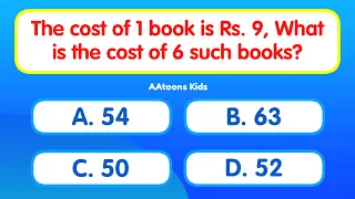 Quiz Time | Mental maths Quiz for Kids | Maths Trivia for Kids | Solve maths Quiz | @AAtoonsKids