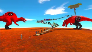 DEADLY FPS PARKOUR AROUND DEADPOOL SPINOSAURUS & DEADPOOL T- REX - Animal Revolt Battle Simulator