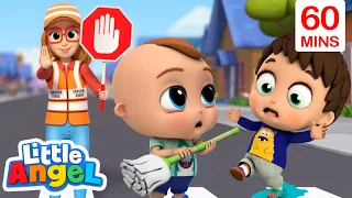 From Streets to Scissors: Baby John's Safety Adventure | Little Angel - Healthy Habits for kids