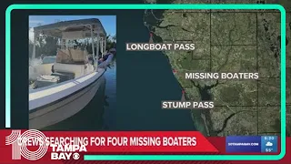 Search underway for 4 boaters missing off Sarasota County coastline