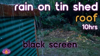 [Black Screen] Rain on Tin Shed Roof | Rain Ambience No Thunder | Rain Sounds for Sleeping