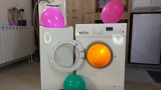 Experiment -  Balloons -  in a Top and Front Washing Machineswith