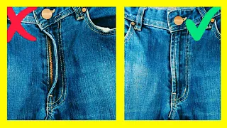 👌Jeans Pant Chain Hacks Look Open Always Denim Chain Problem & repair zipper repair fix fit tricks