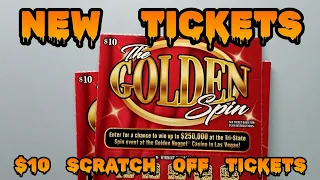THE GOLDEN SPIN  !! 3 NEW TICKETS !!  $10 MAINE scratch off tickets