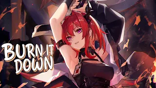 Nightcore - Burn It Down (Lyrics / Sped Up)