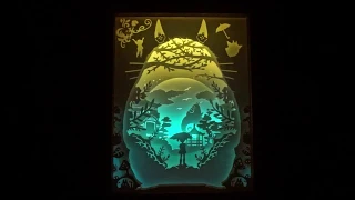 Paper-cut Light Box with colour changing LED : Totoro