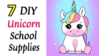 7 DIY Unicorn School Supplies / Unicorn Crafts / DIY Unicorn Stationery / Paper Craft / girl crafts