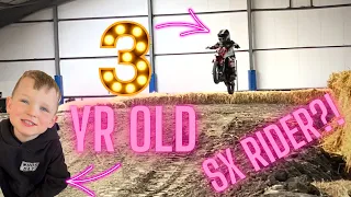 Kids electric motocross bike night at SX Worx indoor super cross track!