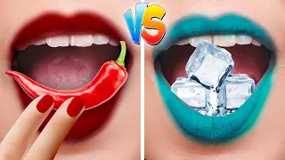RED VS BLUE FOOD CHALLENGE || One Color Food For 24 Hours Challenge by Gotcha! Go