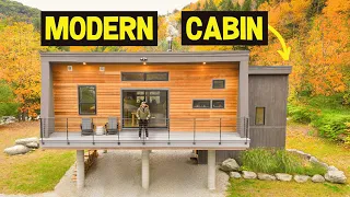 900sqft MODERN MINI CABIN w/ SAUNA & RETRO DESIGN! (Full Airbnb Tour)