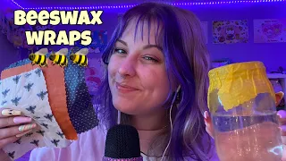 ASMR aggressive beeswax wraps triggers and experimenting! INTENSE TINGLING ￼ GUARANTEED! 🐝 ✨💜