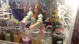 Insane! Watch this Gorgeous Girl Sizzle as She Sells Juice at a Night Market in Vientiane! Must-see