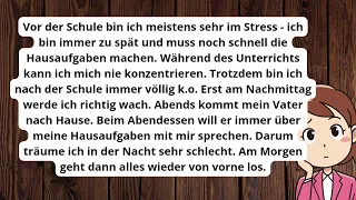 LESEN: читаем базовые тексты на немецком, тема: Stress in der Schule😎