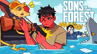 SHARK BITES AND GUN FIGHTS! | Son of the Forest [2]