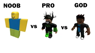 Noob Vs Pro Vs GOD(ROBLOX SKYWARS)