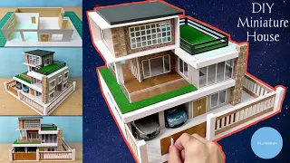 Modern Residential Building Model DIY from Cardboard