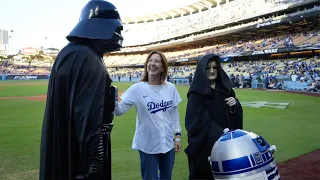 Dodgers pregame: Lucasfilm president Kathleen Kennedy throws out first pitch on Star Wars night