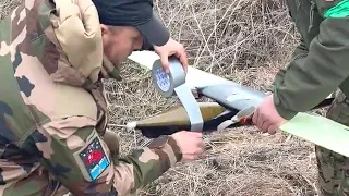 Запуск самодельного дрона камикадзе украинской армии