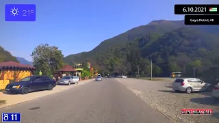 Driving through Gagra District (Abkhazia) 6.10.2021 Timelapse x4