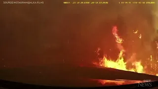 Drivers dodge flames and smoke from Nova Scotia wildfire | DRAMATIC VIDEO