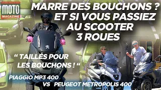 Match SCOOTER de la rentrée Peugeot Metropolis 400 VS Piaggio MP3 400 - comparatif Moto Magazine