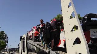 WRC Vodafone Rally de Portugal 2023 | Rally1  Cars into Trucks on the way to Coimbra