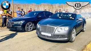 ПРОСТОЙ ПАРЕНЬ на Bentley W12 vs BMW 750d st.1 + Camry 3.5 vs Infiniti EX35