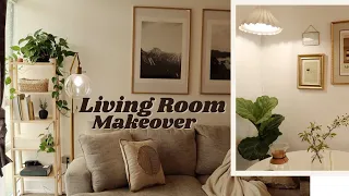 DIY MINIMAL BOHO LIVING ROOM MAKEOVER START TO FINISH | Renter/ Budget Friendly