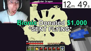 I Donated $1,000 to ruin this Streamers Speedrun in Minecraft...