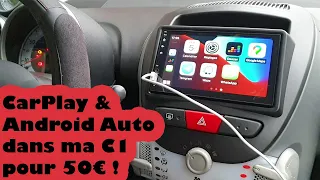 DIY ADD CARPLAY (ANDROID AUTO) & Rear View Camera  TO Citroen C1 & Peugeot 107 & Toyota Aygo