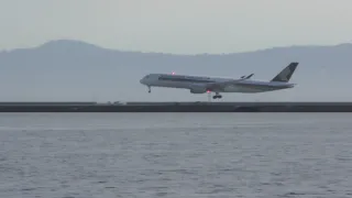 Singapore Airlines A350 morning landing at SFO | SQ32