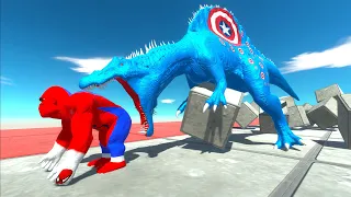 ONLY FAST RUNNERS WILL ESCAPE CAPTAIN AMERICA SPINOSAURUS - Animal Revolt Battle Simulator