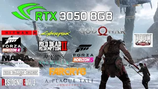 RTX 3050 8GB + Intel i3 10100 Test in 15 Games 1080p