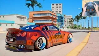 GTA: Vice City Remastered 2020 Nissan GTR R35 Gameplay With Tommy Vercetti Logitech G29