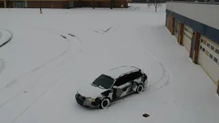 Audi S6 Avant Snow Drifting V8 Noises inside!