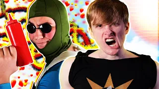 Nuclear Man vs The Condiment King. PowerPoint Rap Battles (ft. RaccoonBroVA, Matt Raichous, & more!)