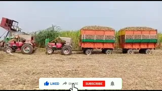 Mahindra Arjun 605 sugar trolley गन्नेसे भरा हुआ महिंद्राअर्जुन 605 ट्रैक्टर