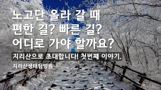 빠른 길? 편한 길? 노고단 올라갈 때 갈림길에서 어디로 가는게 좋을까요?( #지리산으로초대합니다 1) 노고단 설경