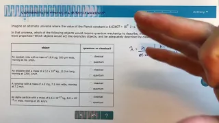 ALEKS - Understanding the Meaning of a de Broglie Wavelength