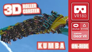 Kumba VR Roller Coaster VR180 3D | VR onride POV | Busch Gardens Tampa montaña rusa VR360 front seat