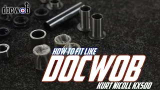 DOCWOB -  How to fit Swing arm bearings in a YZ - KX 500 for Kurt Nicoll (Step 1)