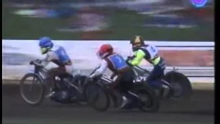 1992 Örnarna Mariestad vs Bysarna Visby Heat 13 crash Niklas Karlsson