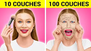 LE DÉFI DES 100 COUCHES || 1000 Couches de Vernis et de Maquillage ! Le Défi Par 123 GO! TRENDS