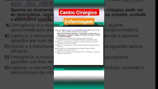 Questão Centro Cirúrgico