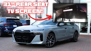 BMW 7-Series Theater Screen! How it Looks and Operates (31” rear-seat TV!)